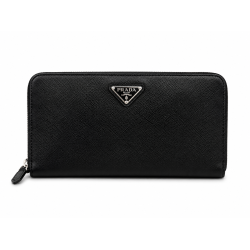 Prada Zip Around Wallet � Sort Saffiano L�der