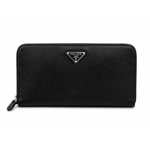 Prada Zip Around Wallet � Sort Saffiano L�der