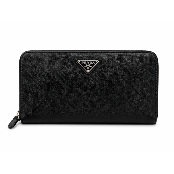 Prada Zip Around Wallet � Sort Saffiano L�der