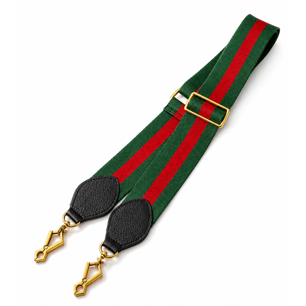 Justerbar gr�n/r�d skulderrem til Gucci 5 cm