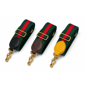 Justerbar gr�n/r�d skulderrem til Gucci � 86-120 cm