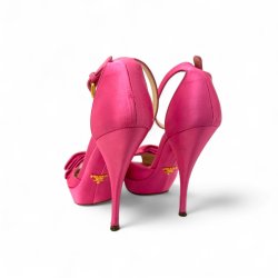 Prada Pink Satin Bow Platform