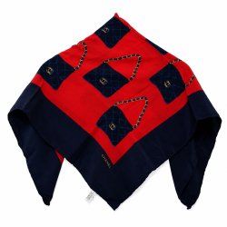 Chanel Silket�rkl�de Dark Navy R�d Multi 80x80 cm