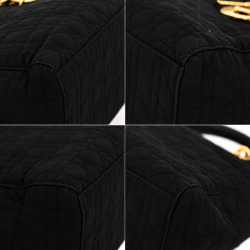 Lady Dior H�ndtaske Sort med Guldfarvede Detaljer 32 cm